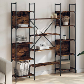 Bookshelf Smoked Oak Engineered Wood Large Bookshelf