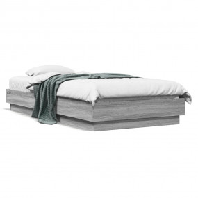 Bed Frame Grey Sonoma Engineered wood, Plywood Small Si...