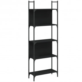 Bookshelf Black Engineered wood Tall Bookshelf Rectangu...
