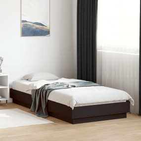 Bed Frame Black Engineered wood, Plywood Single Durable