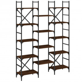 Bookshelf Brown Oak Engineered wood and powder-coated s...