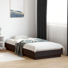 Bed Frame Black Engineered wood Single Durable Bed Fram...