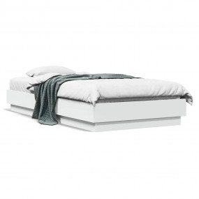 Bed Frame White Engineered wood, Plywood Single Durable
