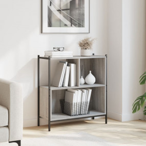 Bookcase Grey sonoma Engineered Wood, Powder-Coated Ste...