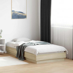 Bed Frame Sonoma Oak Engineered wood Single Durable Bed...