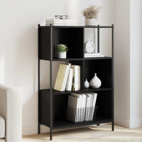 Bookcase Black Engineered wood, powder-coated steel Med...