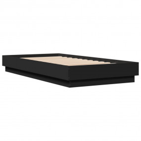 Bed Frame Black Engineered wood, Plywood Small Single D...