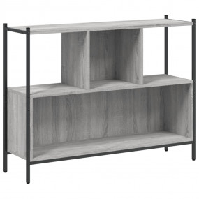 Bookcase Grey Sonoma Engineered Wood, Powder-Coated Ste...