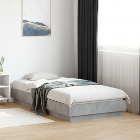 Bed Frame Concrete Grey Engineered wood Small Single Du...