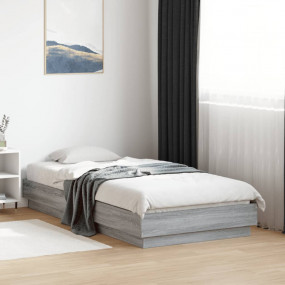 Bed Frame Grey Sonoma Engineered Wood, Plywood Small Si...