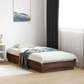 Bed Frame Brown Oak Engineered wood and Plywood Small S...