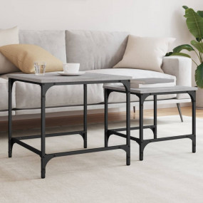 Nesting Coffee Table Set of 2 Grey Sonoma Engineered wo...