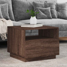 Coffee Table Brown Oak Engineered wood 19.7x19.3x15.7 i...
