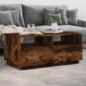 Coffee Table Smoked Oak Engineered wood 35.4 in x 19.3 ...