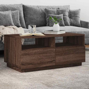 Coffee Table Brown Oak Engineered Wood 35.4x19.3x15.7 i...