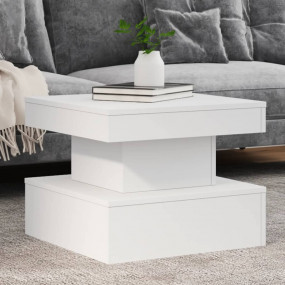 Coffee Table White Engineered wood Compact Coffee Table...