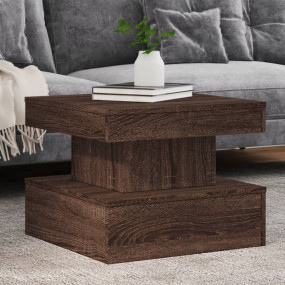 Coffee Table Brown Oak Engineered Wood 19.7x19.7x15.7 i...