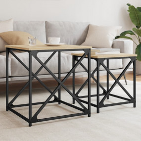 Nesting Coffee Table Set of 2 Sonoma oak Engineered woo...