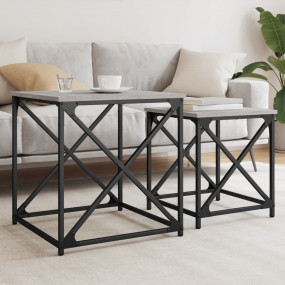 Nesting Coffee Table Set of 2 Grey Sonoma Engineered wo...
