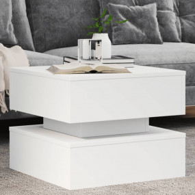 Coffee Table White Engineered Wood Medium Square Modern