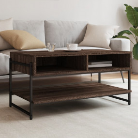 Coffee Table Brown oak Engineered wood 35.4x19.7x17.7 i...