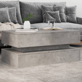 Coffee Table Concrete Grey Engineered Wood 35.4 x 19.7 ...