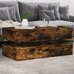Coffee Table Smoked Oak Engineered Wood 35.4 x 19.7 x 1...