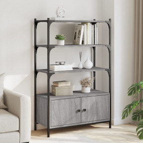 Bookcase Grey Sonoma Engineered wood and metal Medium