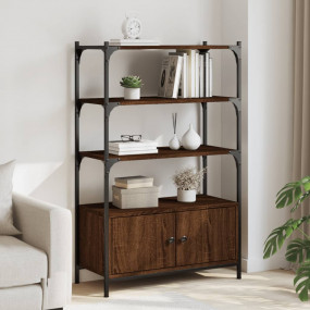 Bookcase Brown Oak Engineered Wood Medium Bookcase Rect...