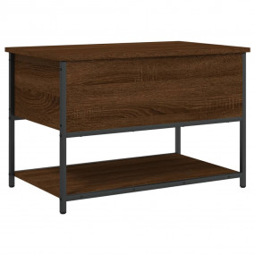 Storage Bench Brown Oak Engineered Wood, Metal Standard