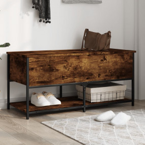 Storage Bench Smoked Oak Engineered wood Medium Adjusta...