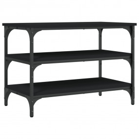 Shoe Bench Black Engineered Wood, Metal Medium Adjustab...