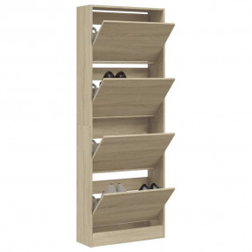 Shoe Cabinet Sonoma Oak Engineered Wood Slim Shoe Cabin...