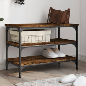 Shoe Bench Smoked Oak Engineered wood and metal Medium ...