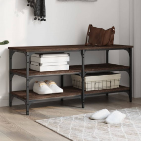 Shoe Bench Brown Oak Engineered wood, metal Adjustable ...