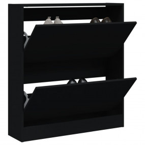 Shoe Cabinet Black Engineered wood Compact Shoe Cabinet