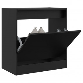 Shoe Cabinet Black Engineered wood Compact Shoe Cabinet