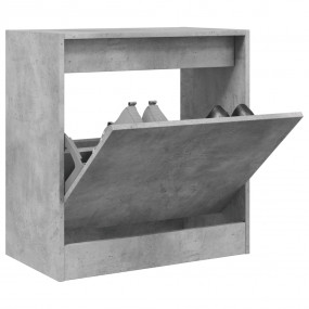 Shoe Cabinet Concrete Grey Engineered Wood Compact Shoe...
