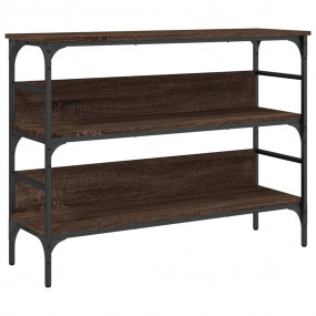 Console Table Brown Oak Engineered Wood, Metal