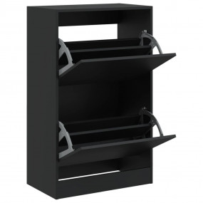 Shoe Cabinet Black Engineered wood Compact Shoe Cabinet
