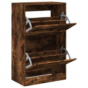 Shoe Cabinet Smoked oak Engineered wood Compact Shoe Ca...