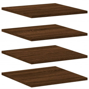 Wall Shelf Set of 4 Brown Oak Engineered wood 15.7 x 15...