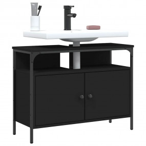 Bathroom Sink Cabinet Black Engineered wood, powder-coa...