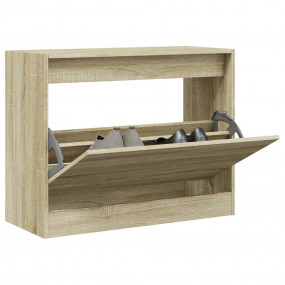 Shoe Cabinet Sonoma Oak Engineered Wood Compact Shoe Ca...