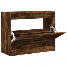 Shoe Cabinet Smoked Oak Engineered Wood Compact