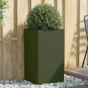 Planter Olive Green Cold-rolled steel 16.5x15.0x29.5 in...