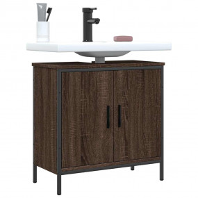Bathroom Sink Cabinet Brown Oak Engineered Wood Medium
