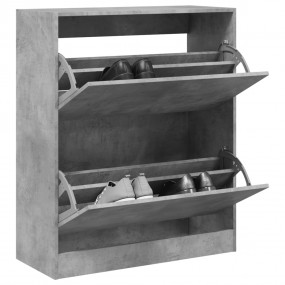 Shoe Cabinet Concrete Grey Engineered Wood Compact Shoe...