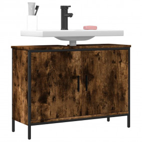 Bathroom Sink Cabinet Smoked Oak Engineered wood, powde...
