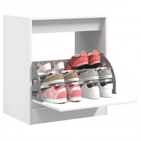 Shoe Cabinet White Engineered wood Compact Shoe Cabinet